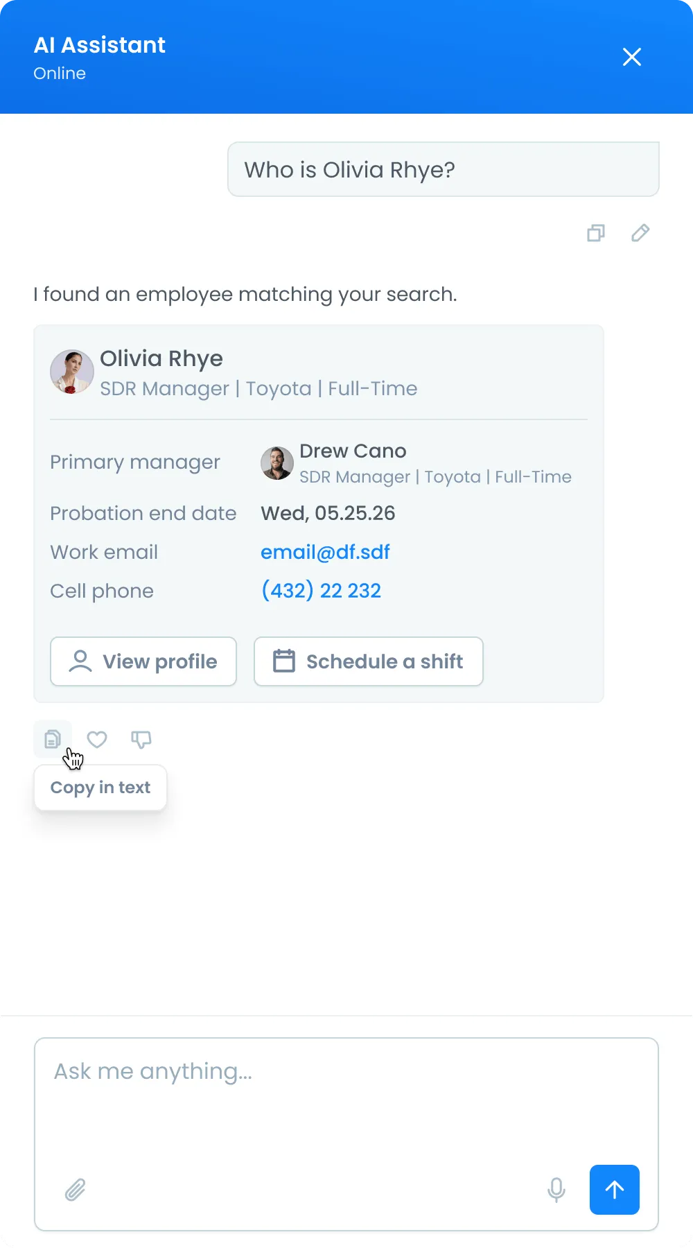 DriveHRIS AI assistant